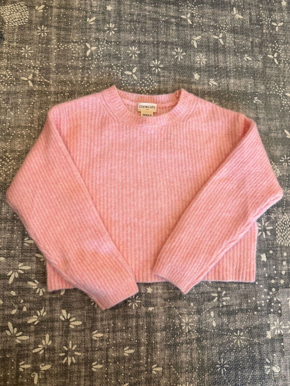 Crewcuts Soft Pink Ribbed Crewneck Sweater